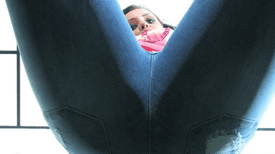 Boss Girls Productions - Natalia sits at the glass table - and you below of it!
