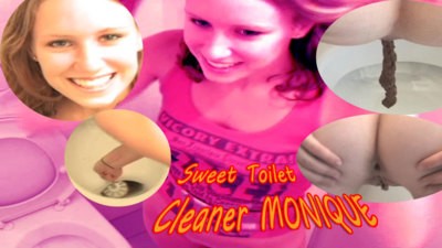 Sweet Monique is cleaning her toilet...