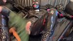 Slave Slut-orgasma Celeste In Black Latex Cunt And Ass Stuffing With Nettles Painful Pleasure Pissing And Hard Orgasm