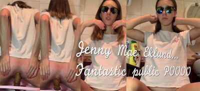 Sweet Jenny drops a BIG CROP on a public toilet...