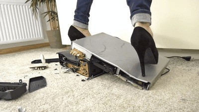Crushing your DVD and VHS player