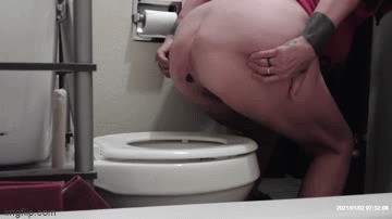 Long Turds Puffy Asshole Shared Toilet
