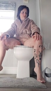pushing my shit out on the toilet front view