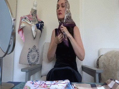 In the Satin Scarf Fitting Studio: 5 new scarves as a head and neck scarf, part 1