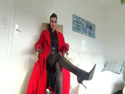 Red coat fetish - JOI Cum Countdown