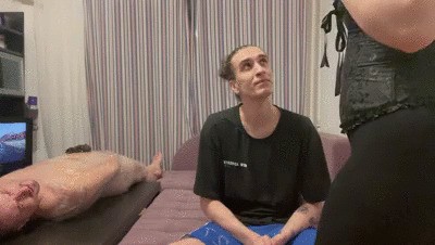 Mistress Anna and Her Bull - Cuckold Humiliation - Husband Mummified and CEI — Toiletslaveanddommes