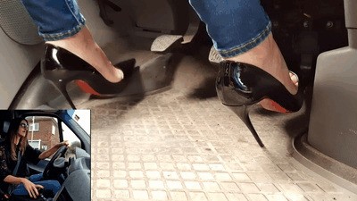Driving the van with Louboutin high heels (small version)