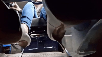 Sexy heels on the pedals - from many angles!
