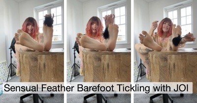 Sensual Feather Barefoot Tickling With JOI