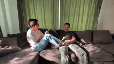 Ioana Mocanu and Faith - Seductive Teasing and Footjob on the Sofa Part 2