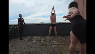 Delilah and Lexy Noir - Dual Bullwhip Session on the Rooftop