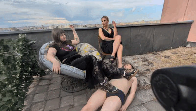 Lexy Noir and Delilah - Cigarette Break with a Human Ashtray on the Rooftop — Toiletslaveanddommes