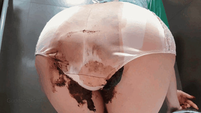 Satin Panties Ruined by Goddess Panther’s Heavy Load