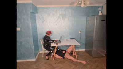 Rosa Molotov and Faith - Latex Session - Part 2 - Bound and Overlooked Beneath the Desk — Toiletslaveanddommes
