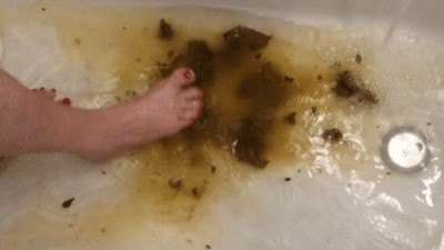 Poop in the bathtub
