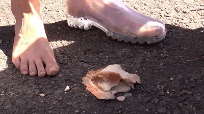Sweat-soaked toast in see-through rubber boots