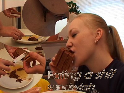 Blonde eating a shit sandwich...