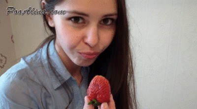 Alina eats strawberries and pooping in mouth toilet slave