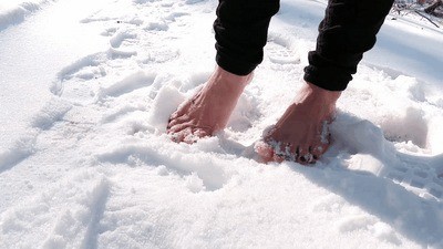 Barefoot on the Chilling Snow