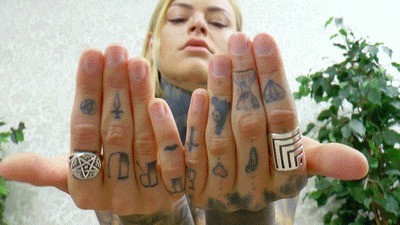Tattooed hands - SD