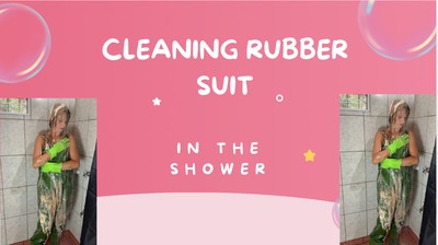 cleaning in the shower rubber