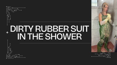 dirty rubber suit in the shower