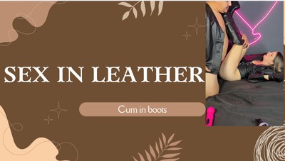 leather sex cum in boots