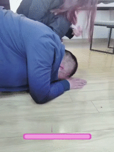 Thumbnail of Drink Pee from Her Urinal while Kneeling Down on the Floor