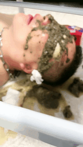 A Slave's Humiliation: Eyes Covered, Face Cleansed, and Rest Amidst Divine Waste