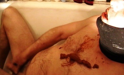Cumming while eating Mistress shit