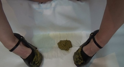 Mistress Roberta  Clean the shit off my shoes before eating